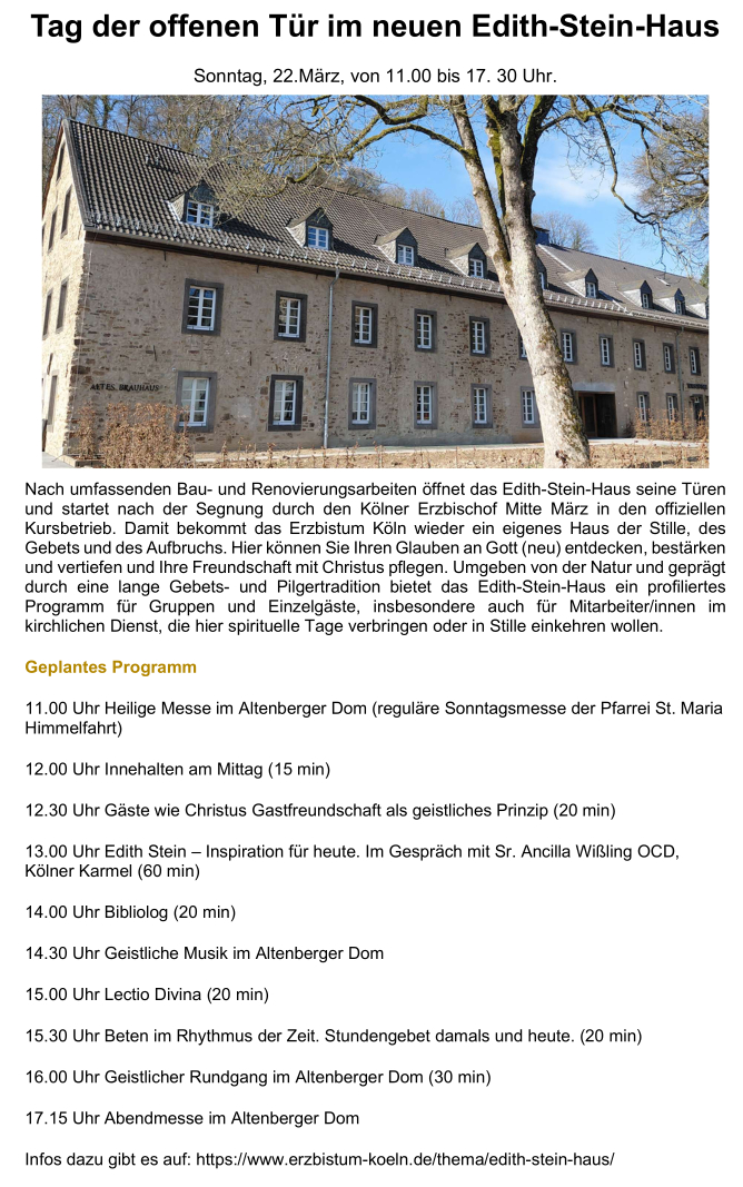 2026 03 22 TdoT Edith Stein Haus