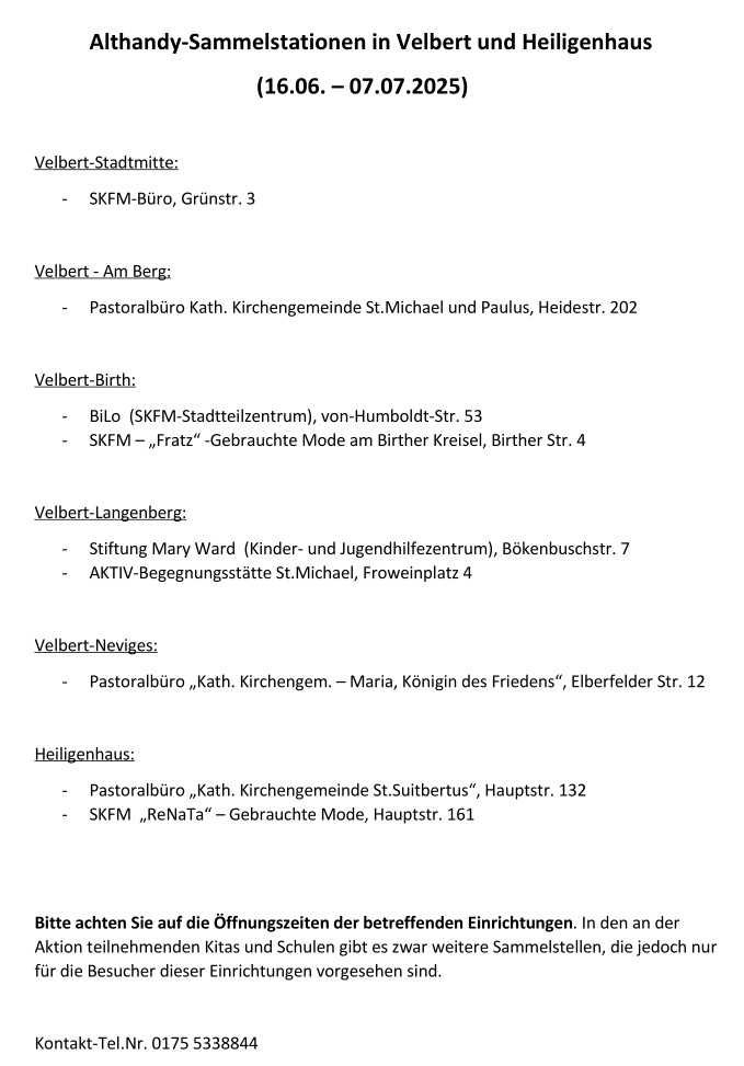 Althandy Sammelstationen